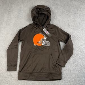 Team Apparel NFL Men's Large Black 100% Polyester Cleveland Browns LS Hoodie